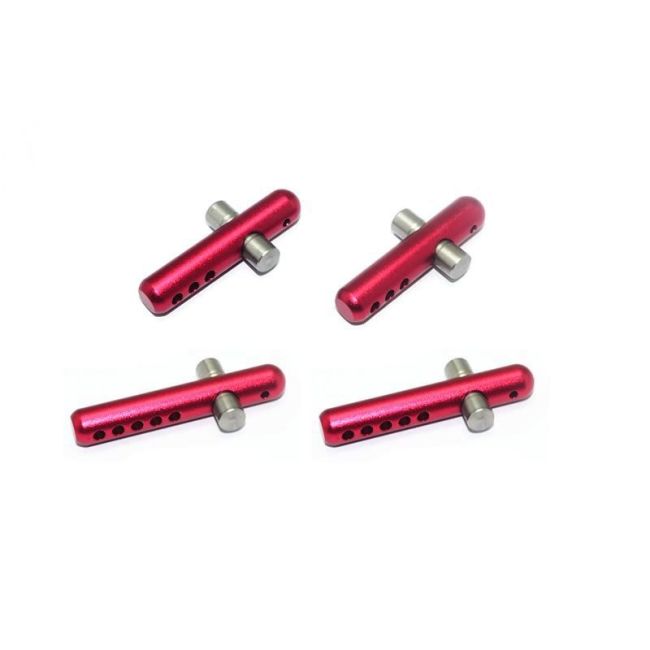 ALUMINUM+STANLESS STEEL FRONT+REAR BODY POST -4PC SET red