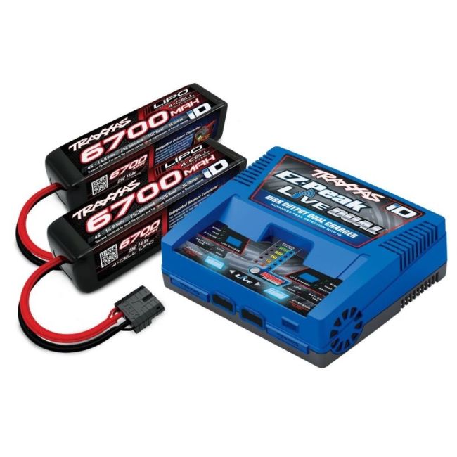 EZ-Peak Live Dual Charger 26A & 2x LiPo 6700mAh 4s 25C Set