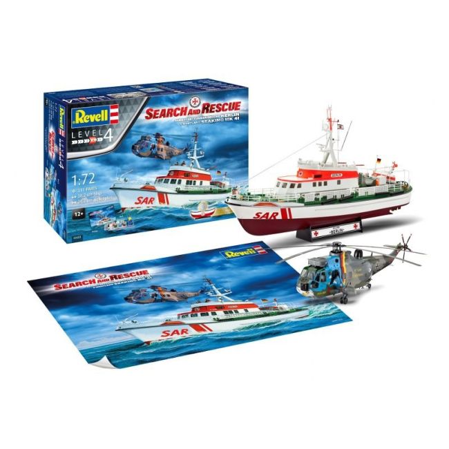 SAR Set - DGzRS BERLIN + Westland Sea King Mk.41 Revell modelbouwpakket met basisaccessoires