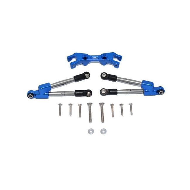 ALUMINUM REAR TIE RODS WITH STABILIZER -13PC SET blue