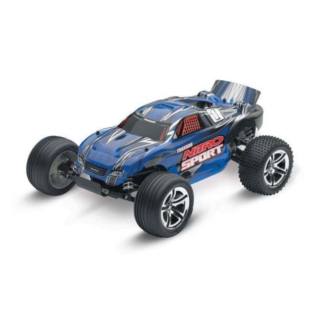 SLVR TRAXXAS Nitro-Sport blau RTR SE 2.4GHz +12V-Lader