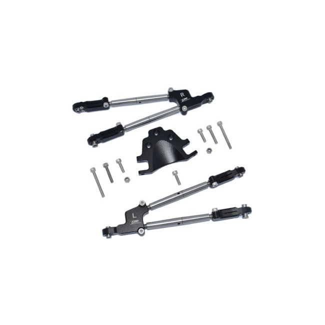 ALUMINUM REAR TIE RODS WITH STABILIZER -12PC SET black