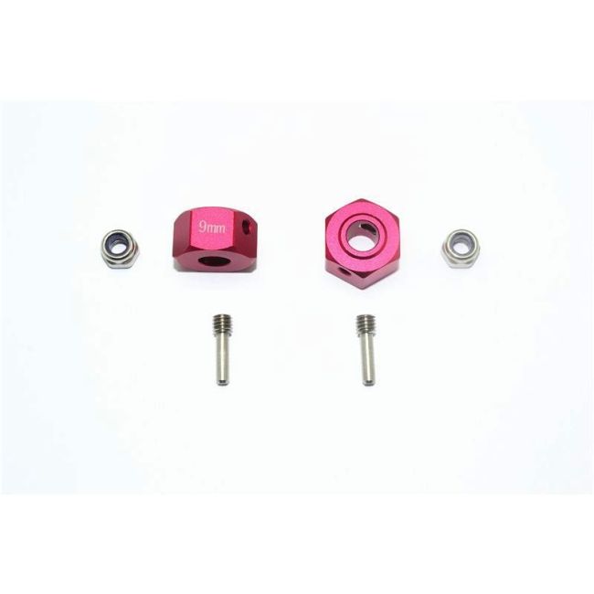 ALUMINUM HEX ADAPTERS 7MM -6PC SET red