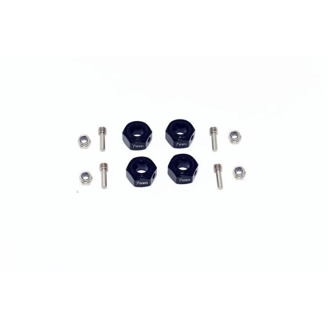 ALUMINIUM HEX ADAPTER (12MMX7MM) - 12PCS SET black