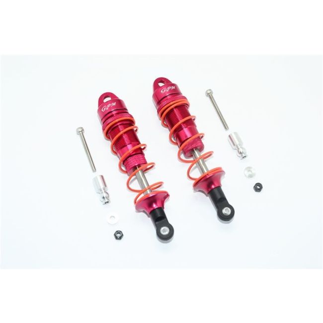 ALUMINUM FRONT ADJUSTABLE DAMPERS 100MM-10PC SET red