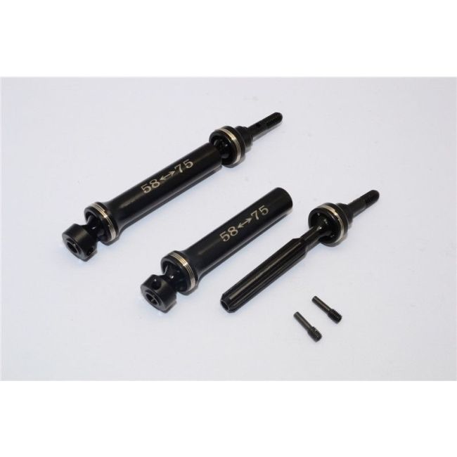 STEEL #45 FRONT/REAR CVD DRIVE SHAFT  - 1PR SET black