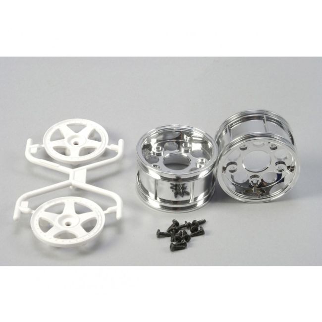 1:10 Wheels (2) 5-Spoke Chr./white 30mm