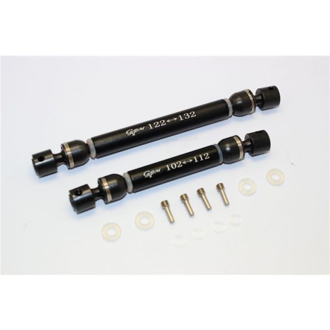 ALUMINUM & STEEL FRONT/REAR CVD MAIN SHAFTS-14PC SET black