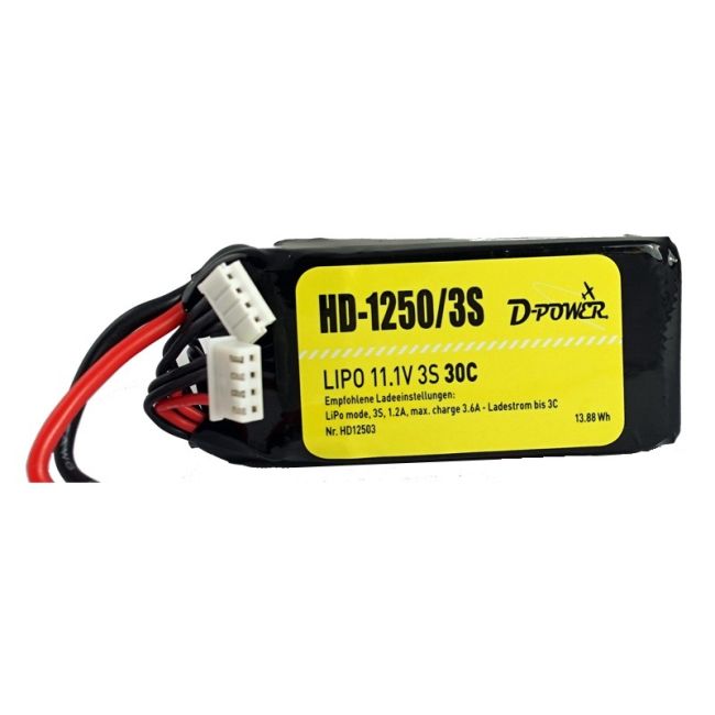 D-Power HD-1250 3S Lipo (11,1V) 30C - XT-60 Stecker