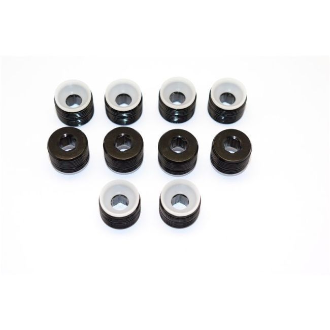 ALUMINUM + DELRIN COLLARS FOR MAN021 - 10PC SET black