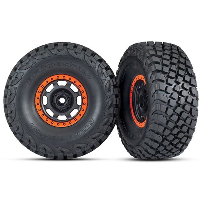 BFGoodrich banden op velgen zwart/oranje (2)