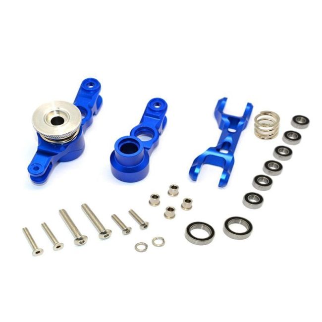 ALUMINIUM STEERING ASSEMBLY - 1SET blue