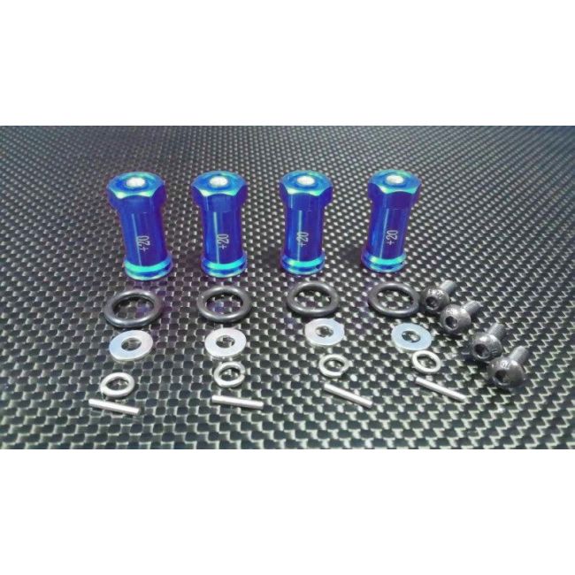 ALLOY HEX ADAPTOR(+20MM)-4PCS SET blue