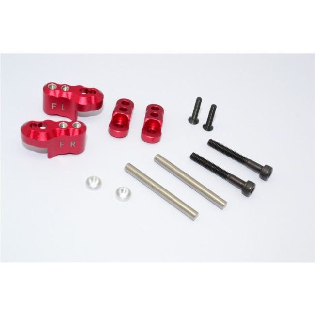 ALUMINIUM FRONT ADJUSTABLE SHOCK MOUNT - 1SET red