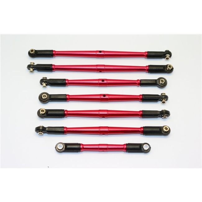 ALUMINUM TIE RODS- 7PC SET red