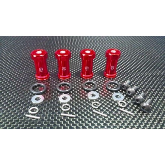 ALLOY HEX ADAPTOR(+20MM)-4PCS SET red