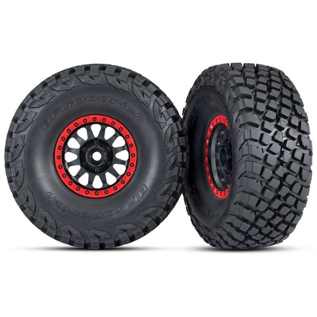 BFGoodrich Baja KR3 banden op velgen zwart/rood (2)