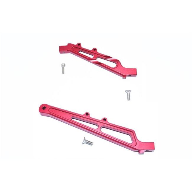 ALUMINUM FRONT+REAR CHASSIS BRACE -5PC SET red