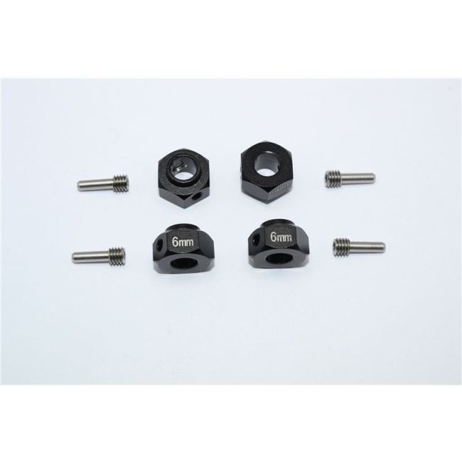 ALUMINUM HEX ADAPTERS 6MM THICK-8PC SET black