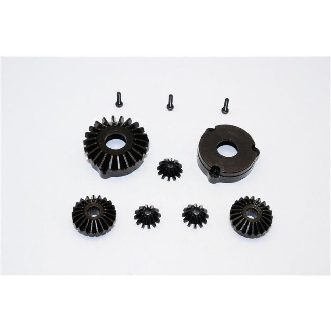 STEEL REAR BEVEL DIFFERENTIAL GEAR  - 7PCS SET black