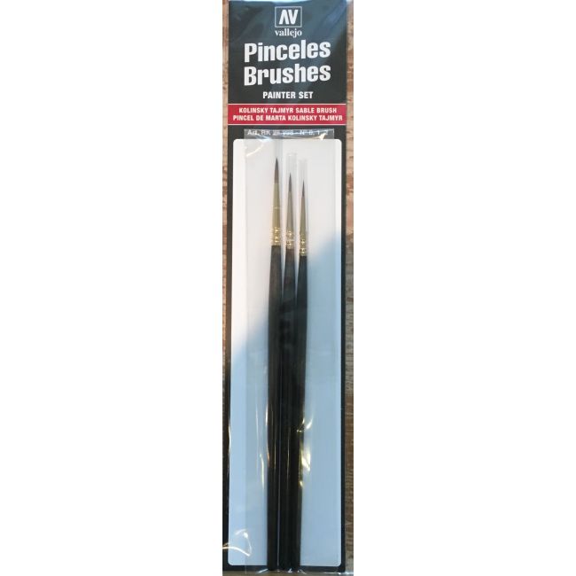 Pinsel Vallejo Painter´s Brush Set Kolinsky Sable (3)