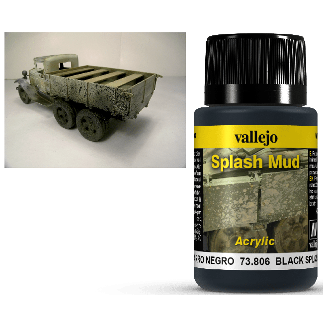 Vallejo Weathering Effects Splash Mud Black 40 ml