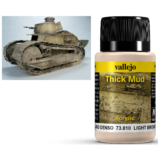 Vallejo Weathering Effects Thick Mud Light Brown 40 ml