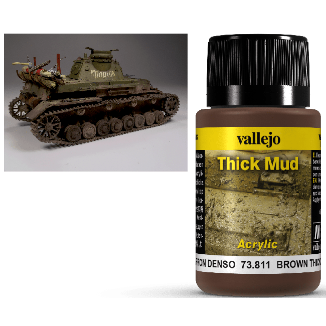 Vallejo Weathering Effects Thick Mud Brown 40 ml