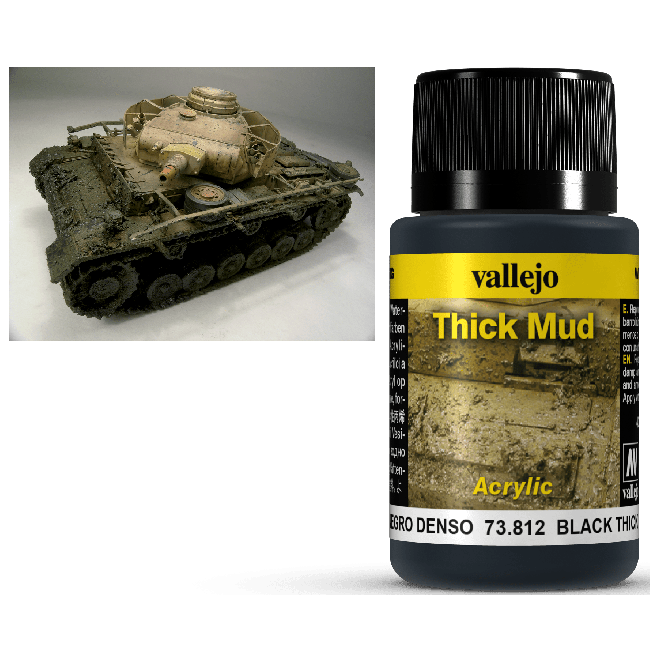 Vallejo Weathering Effects Thick Mud Black 40 ml