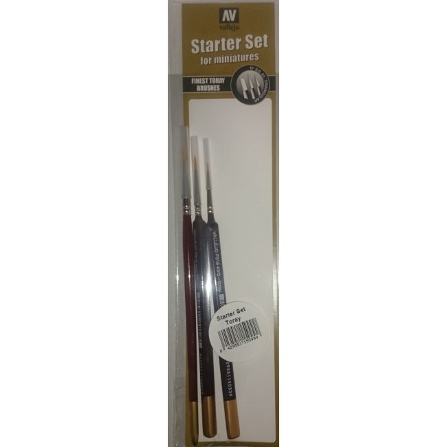 Vallejo Brush Set Starter Toray (3) (3/0 , 1, Flat Dry 4)