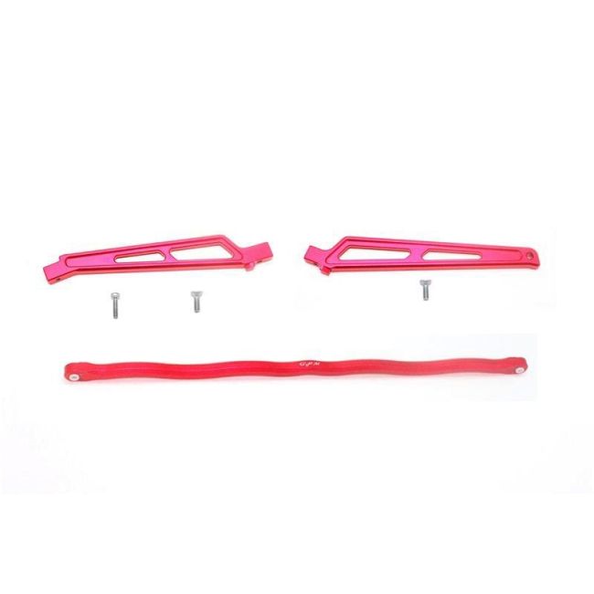 ALUMINUM CENTER BRACE BAR+CHASSIS BRACE -6PC SET red