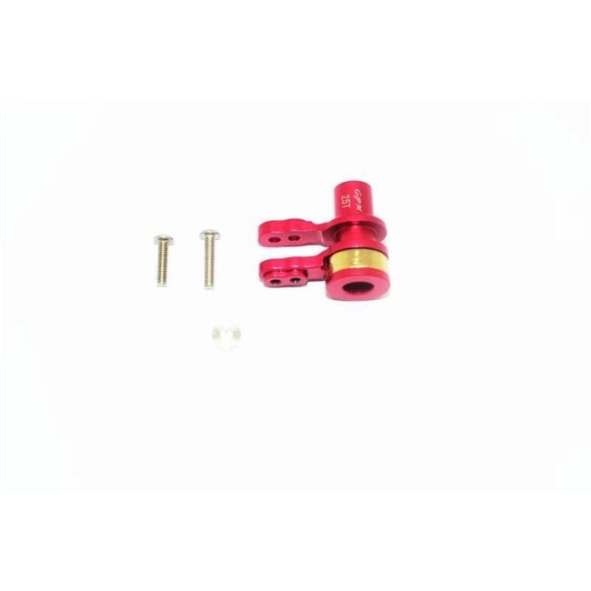 ALUMINUM 25T SERVO HORN W. BUILT-IN SPRING -4PC SET red