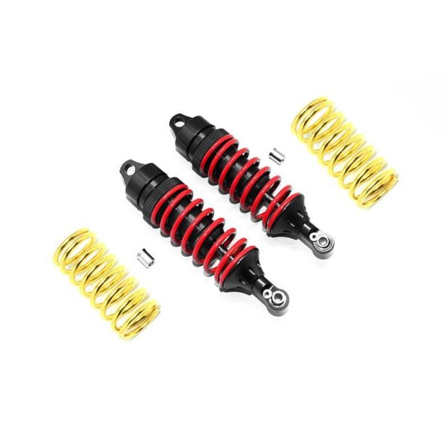 ALUMINUM FRONT/REAR ADJUSTABLE SHOCKS -6PC SET red