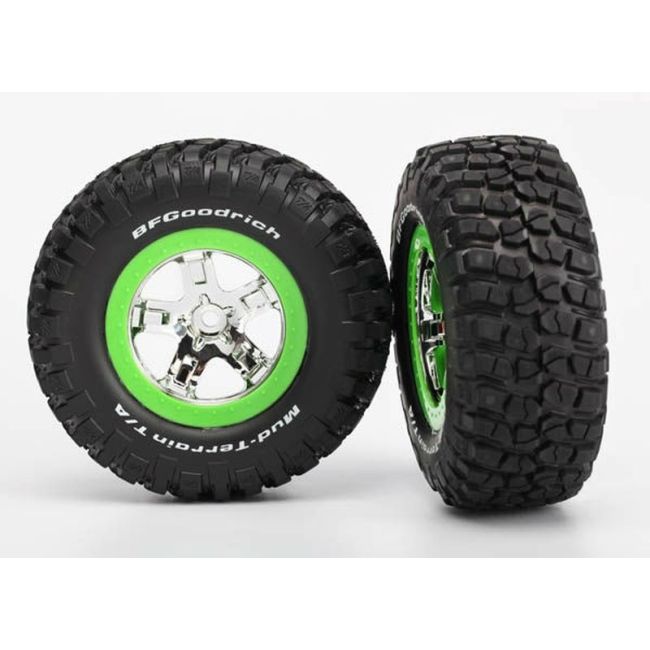 BFGoodrich banden op 2.2/3.0 velgen chroom/groen (2)