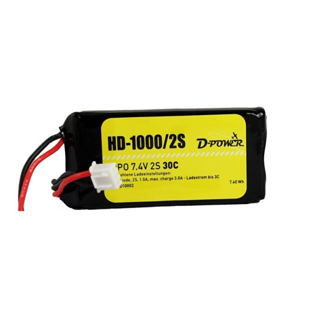 D-Power HD-1000 2S Lipo (7,4V) 30C - mit BEC Stecker