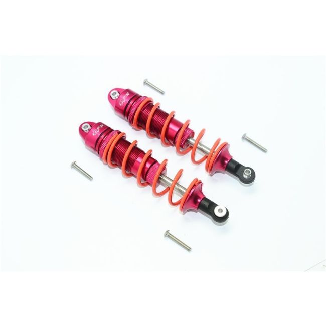 ALUMINUM FRONT/REAR ADJUSTABLE DAMPERS 110MM-6PC SET red