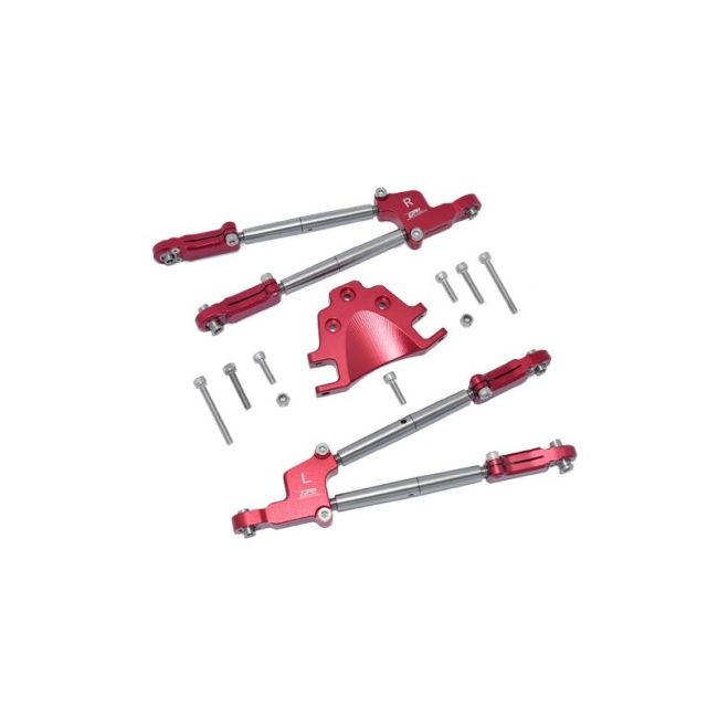 ALUMINUM REAR TIE RODS WITH STABILIZER -12PC SET red