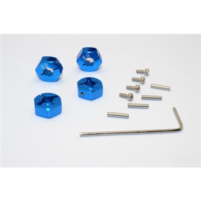 ALLOY HEX ADAPTOR (6MM THICK)-4PCS blue