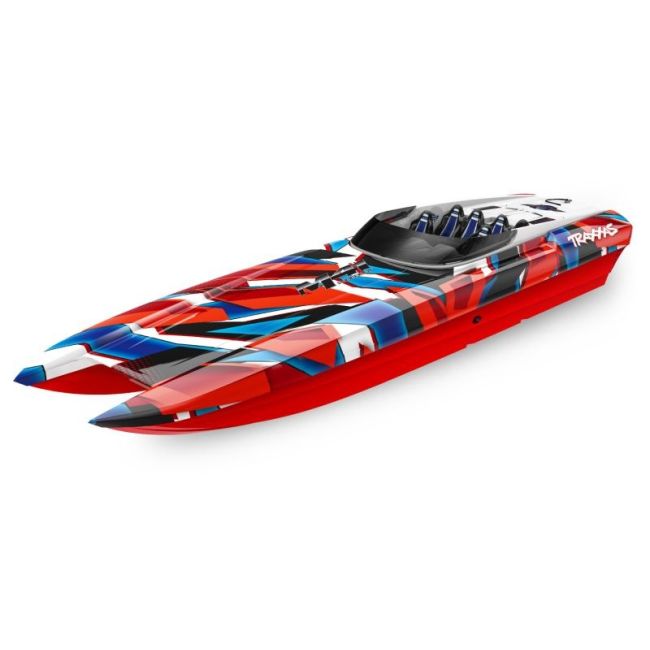 TRAXXAS DCB M41 rood/blauw 40 inch catamaran raceboot