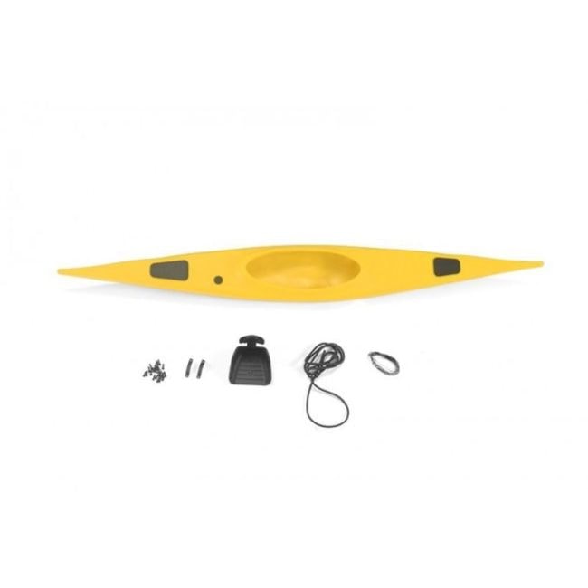 SCALE ACCESSORIES: CANOE WITH ACCESSORIES -14PC SET yellow