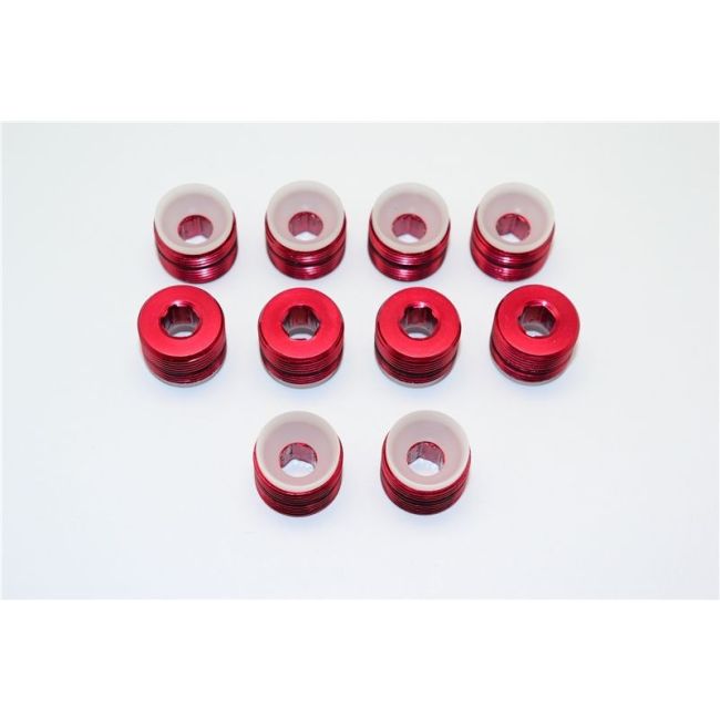 ALUMINUM + DELRIN COLLARS FOR MAN021 - 10PC SET red