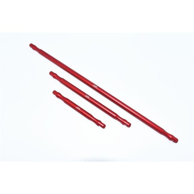 ALUMINUM FRONT&CENTER&REAR SUPPORT BRACE BAR -3PC red