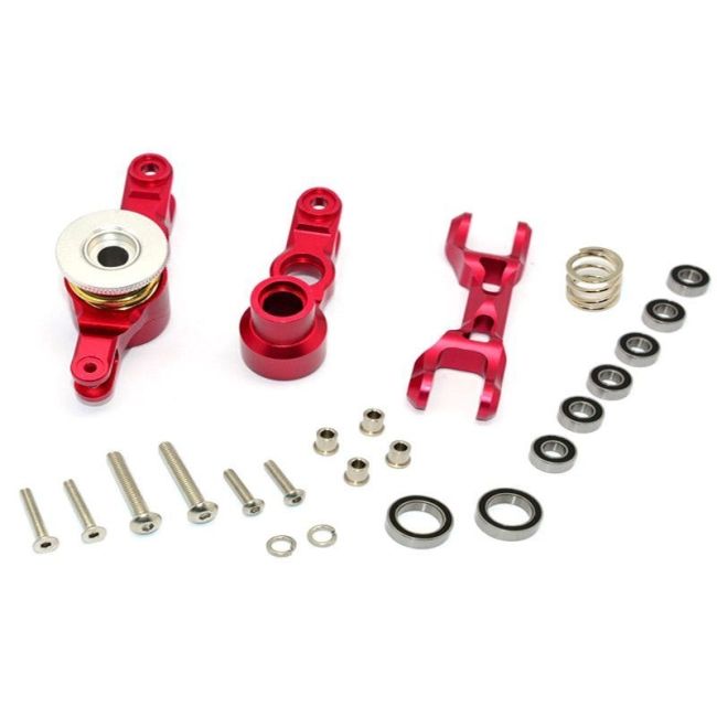 ALUMINIUM STEERING ASSEMBLY - 1SET red