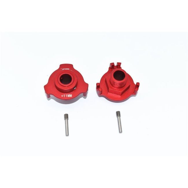 ALUMINUM WHEEL HUB HEX (+11MM) -4PC SET red