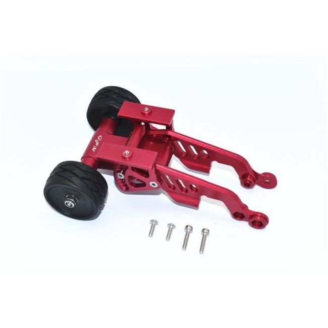 ALUMINUM REAR ADJUSTABLE WHEELIE -5PC SET red