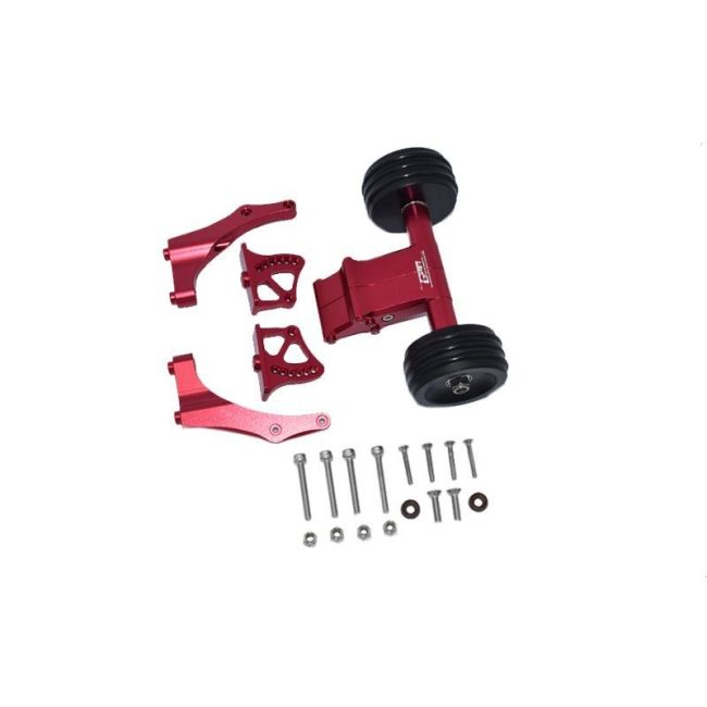 ALUMINUM REAR WHEELIE WITH WING MOUNT-21PC SET red