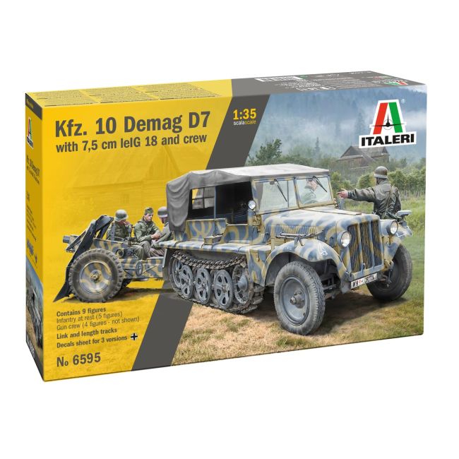 Italeri 1/35 SD.KFZ. 10 DEMAG D7 W/7,5 CM LE. IG18 AND CREW