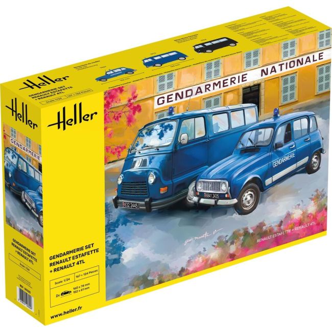 Heller, 50325 - GENDARMERIE SET RENAULT ESTAFETTE + RENAULT 4TL