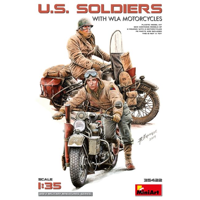 1/35 U.S. SOLDIERS WITH WLA MOTORCYCLES WWII 