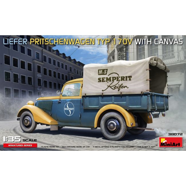 Miniart 1/35 LIEFER PRITSCHENWAGEN T.170V W/CANVAS 